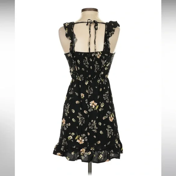 Wild Fable Black and Yellow Ruffled Mini Dress - Picture 2 of 5